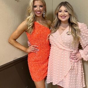 Orange Sherri Hill cocktail dress - Size 2